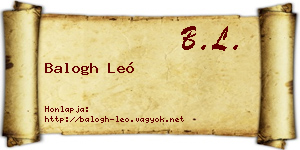 Balogh Leó névjegykártya