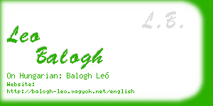 leo balogh business card