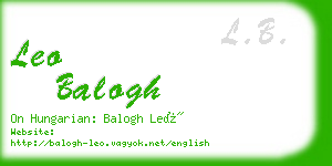 leo balogh business card